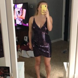Sequence purple dress